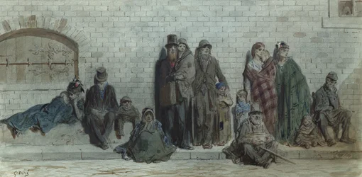 London Street Scene, ca. 1868-72 (wc und gouache på papir)